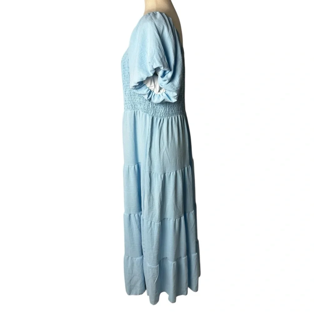 Blue tiered‎ maxi Dress fairycore boho milk made coquette